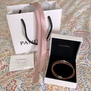 Pandora bracelet + charm - never worn
